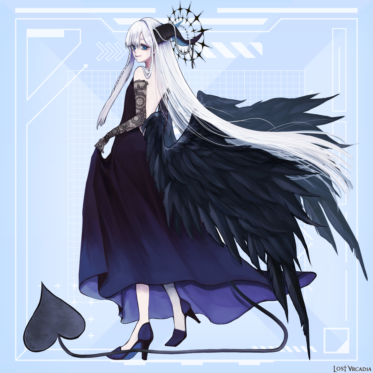 黒画 墨雨の磯島 まちこによる全身図 | イラスト | Lost Arcadia -Last Code Daybreak-